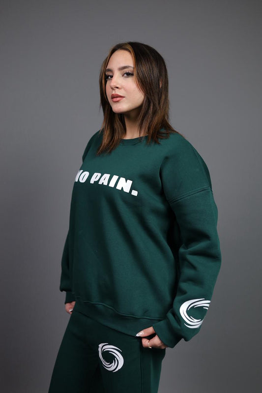 NO PAIN Olive Round T-Shirt