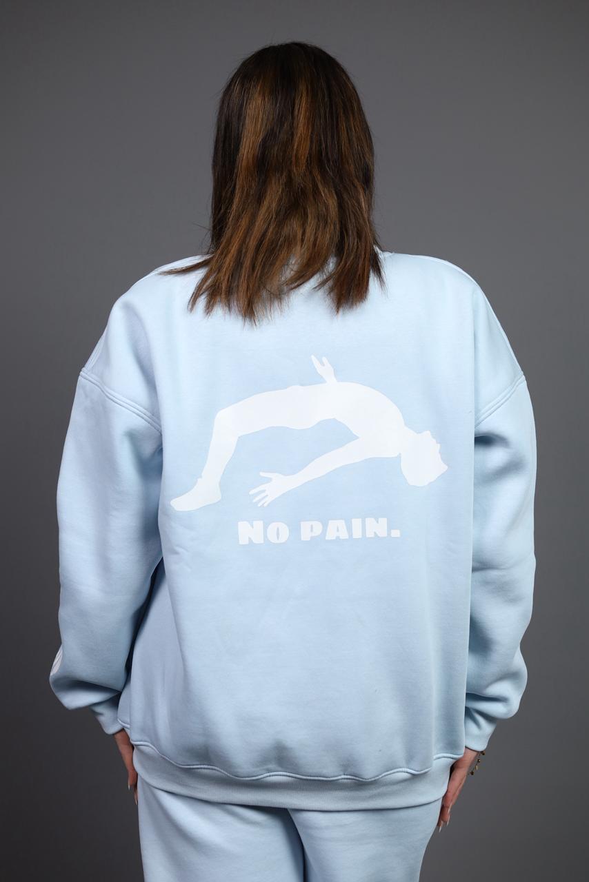 NO PAIN Baby Blue Round T-Shirt