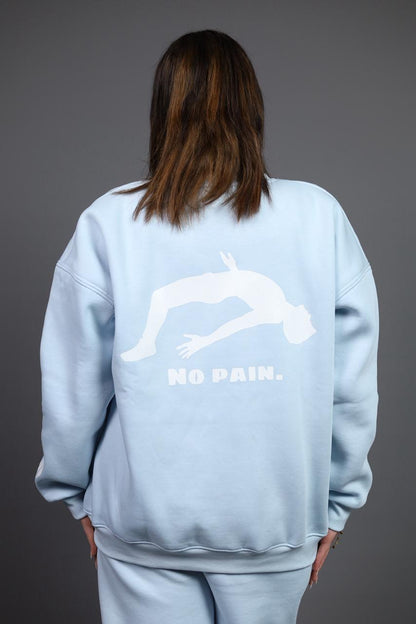 NO PAIN Baby Blue Round T-Shirt