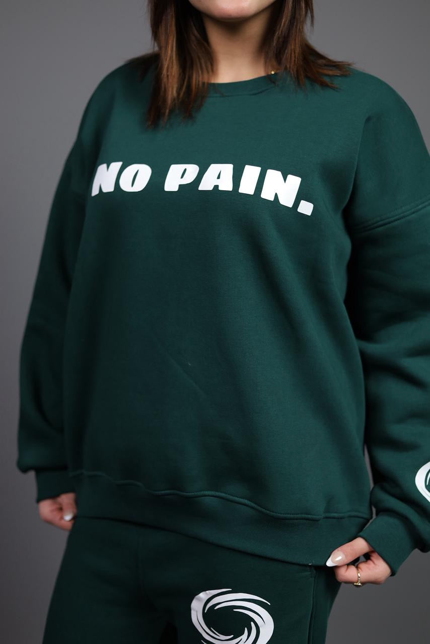 NO PAIN Olive Round T-Shirt