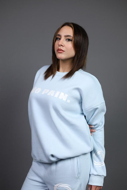 NO PAIN Baby Blue Round T-Shirt
