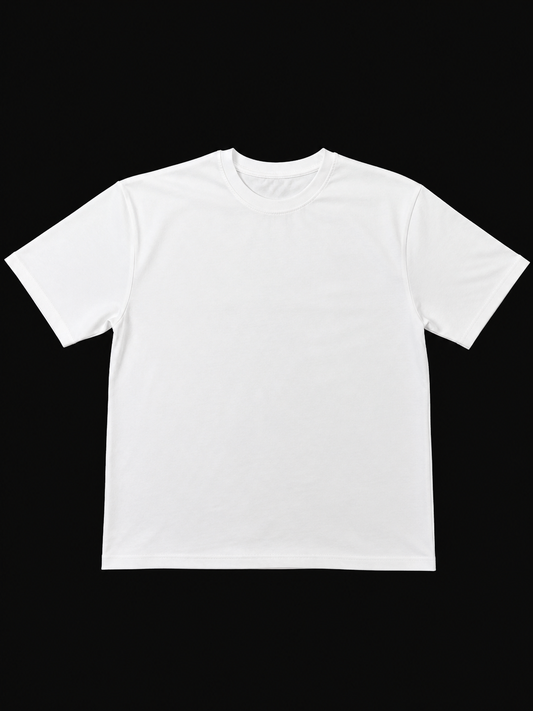-WHITE BASIC T-SHIRT BOXY